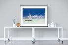 Dhow on Blue-Wall_Art-120 x 90cm-Framed Print-Black-Pixalot
