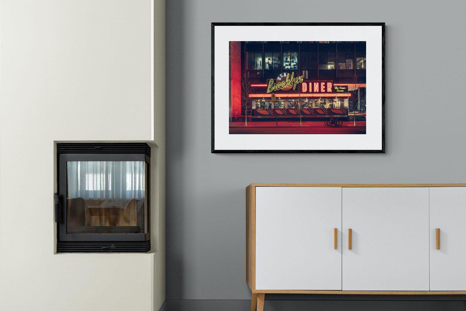 Diner-Wall_Art-100 x 75cm-Framed Print-Black-Pixalot