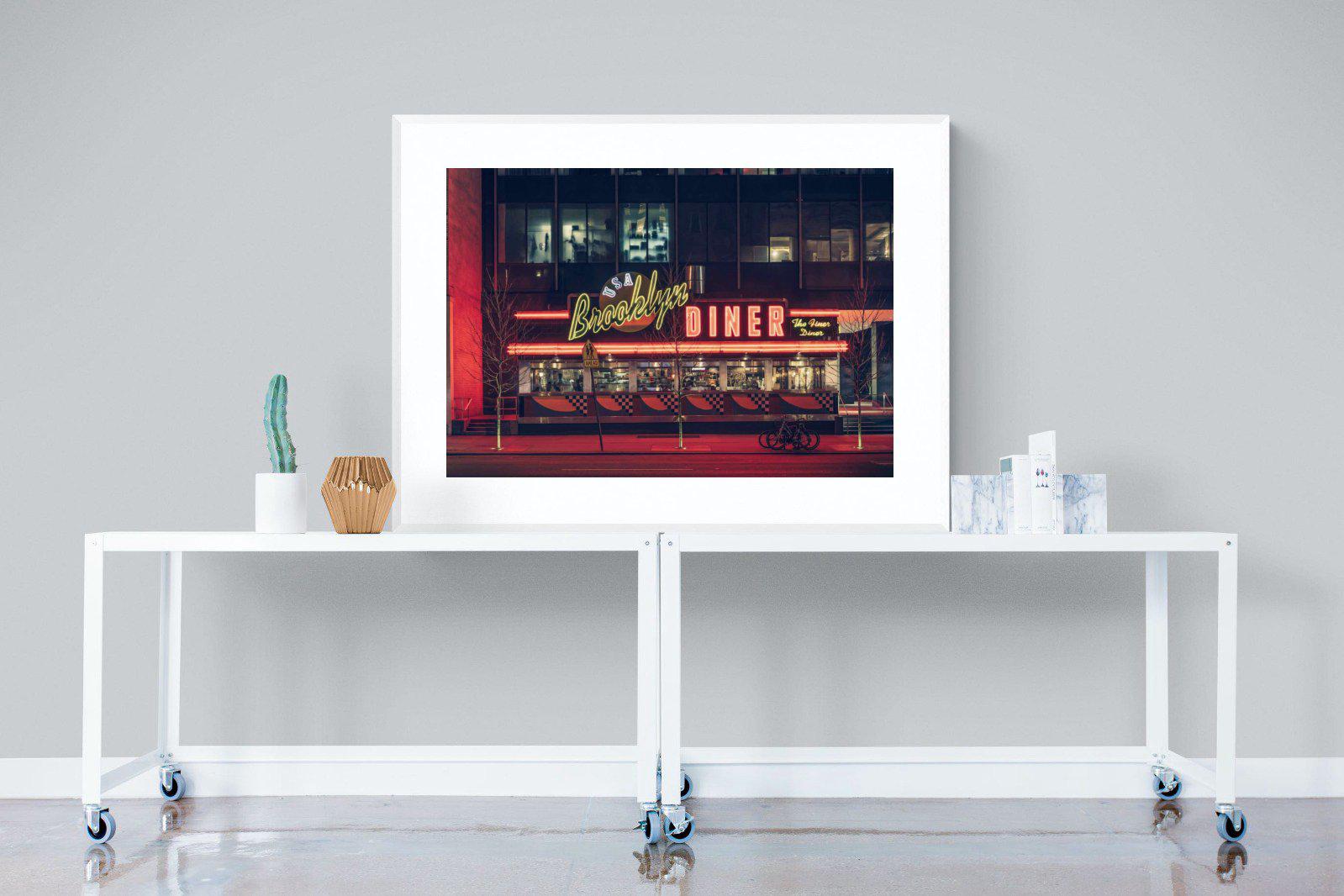Diner-Wall_Art-120 x 90cm-Framed Print-White-Pixalot
