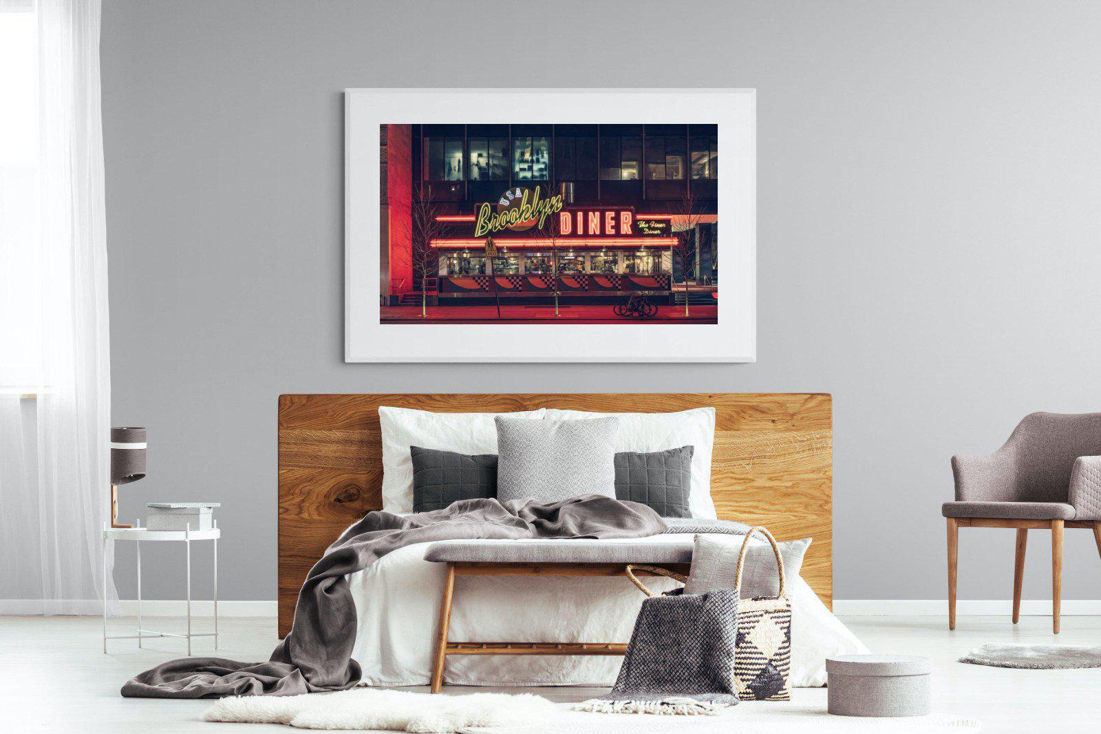 Diner-Wall_Art-150 x 100cm-Framed Print-White-Pixalot