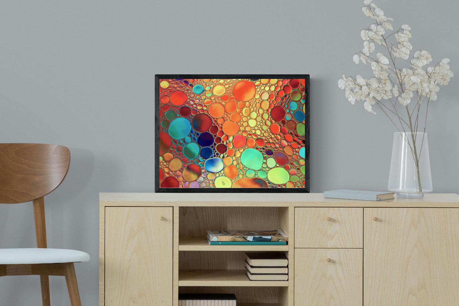 Drops of Colour-Wall_Art-60 x 45cm-Mounted Canvas-Black-Pixalot