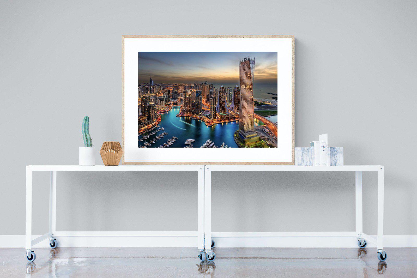 Dubai Colours-Wall_Art-120 x 90cm-Framed Print-Wood-Pixalot