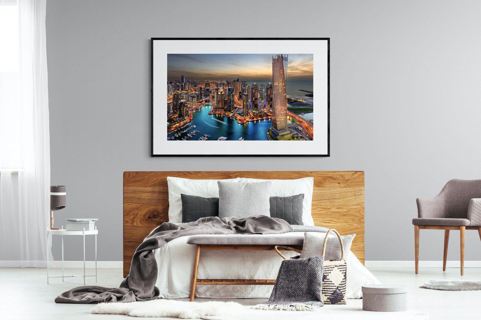Dubai Colours-Wall_Art-150 x 100cm-Framed Print-Black-Pixalot