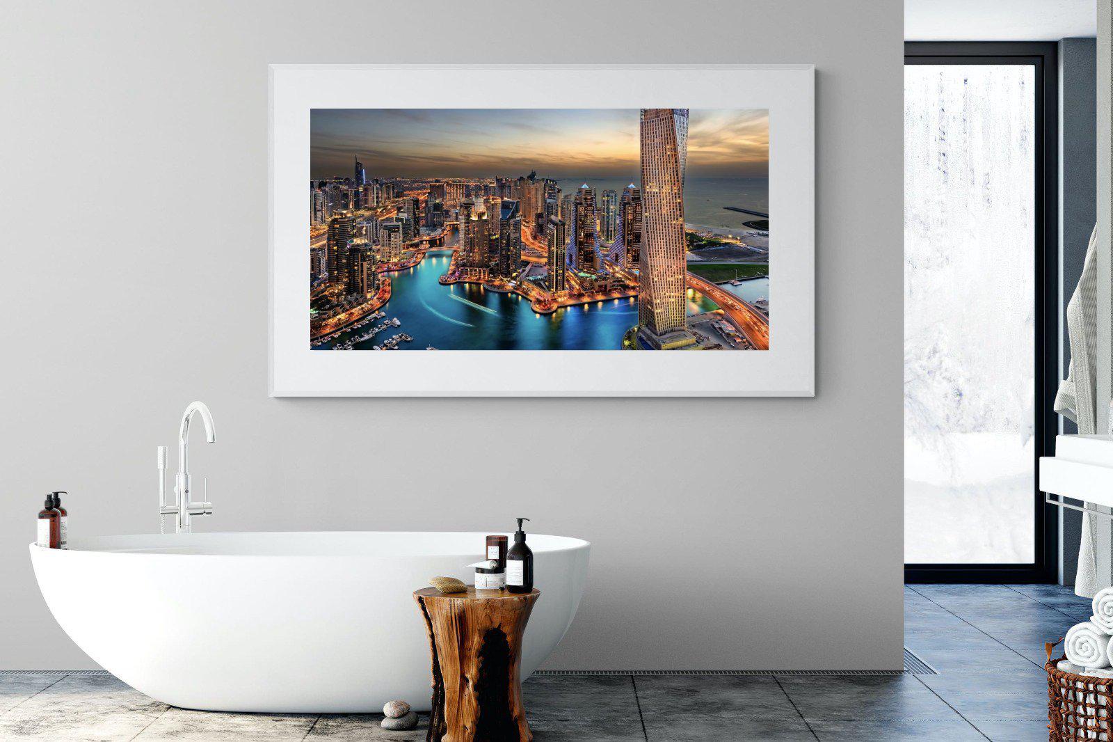 Dubai Colours-Wall_Art-180 x 110cm-Framed Print-White-Pixalot