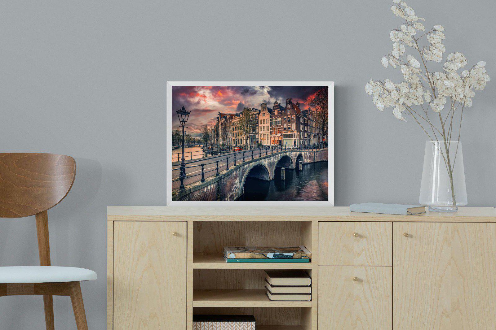 Dusky Amsterdam-Wall_Art-60 x 45cm-Mounted Canvas-White-Pixalot