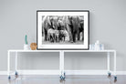 Elephant Family-Wall_Art-120 x 90cm-Framed Print-Black-Pixalot