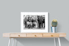 Elephant Family-Wall_Art-80 x 60cm-Framed Print-White-Pixalot