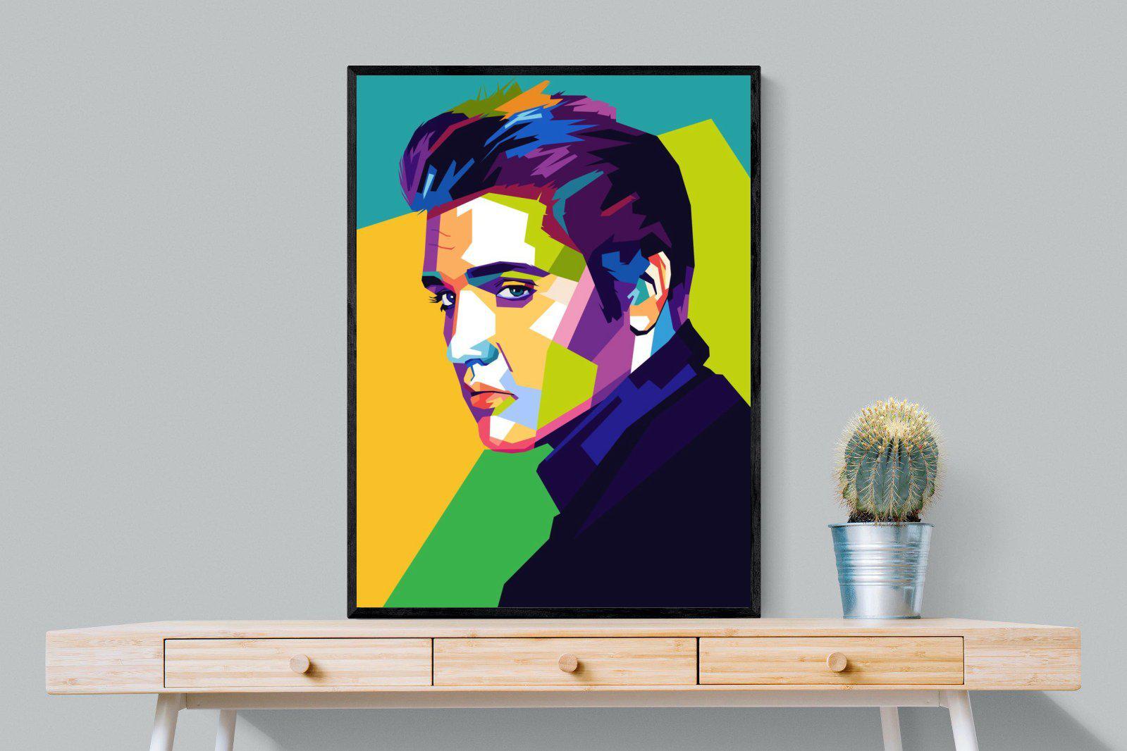 Elvis-Wall_Art-75 x 100cm-Mounted Canvas-Black-Pixalot