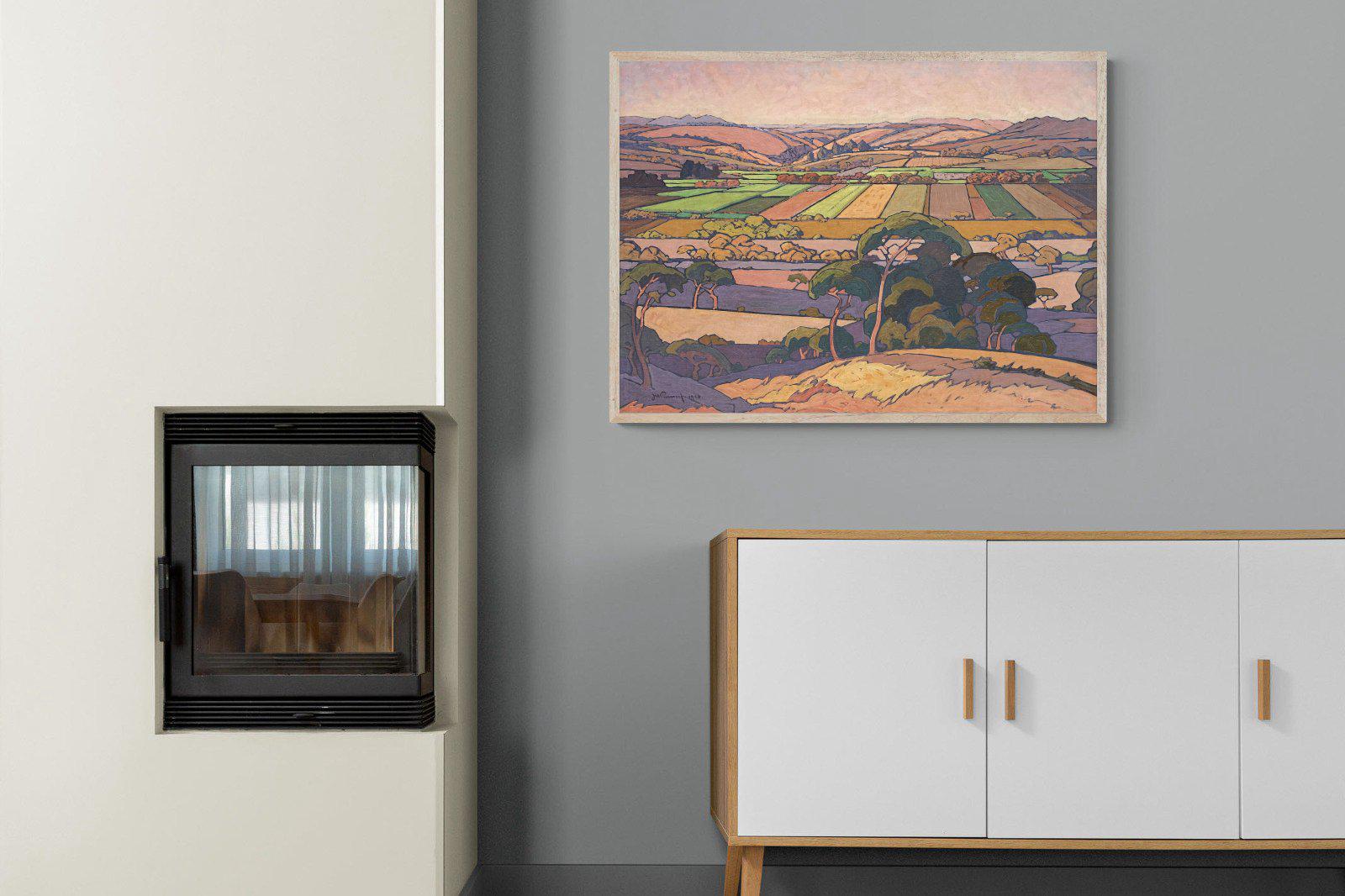 Extensive Landscape with Farmlands-Wall_Art-100 x 75cm-Mounted Canvas-Wood-Pixalot