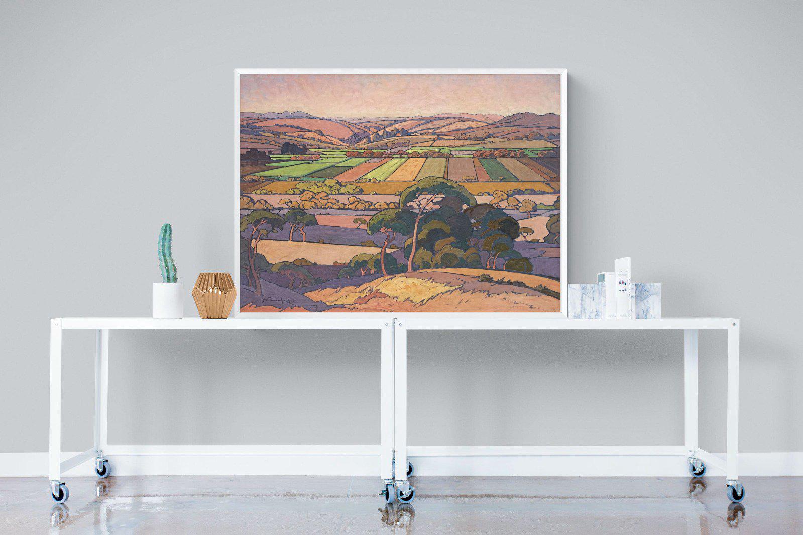 Extensive Landscape with Farmlands-Wall_Art-120 x 90cm-Mounted Canvas-White-Pixalot