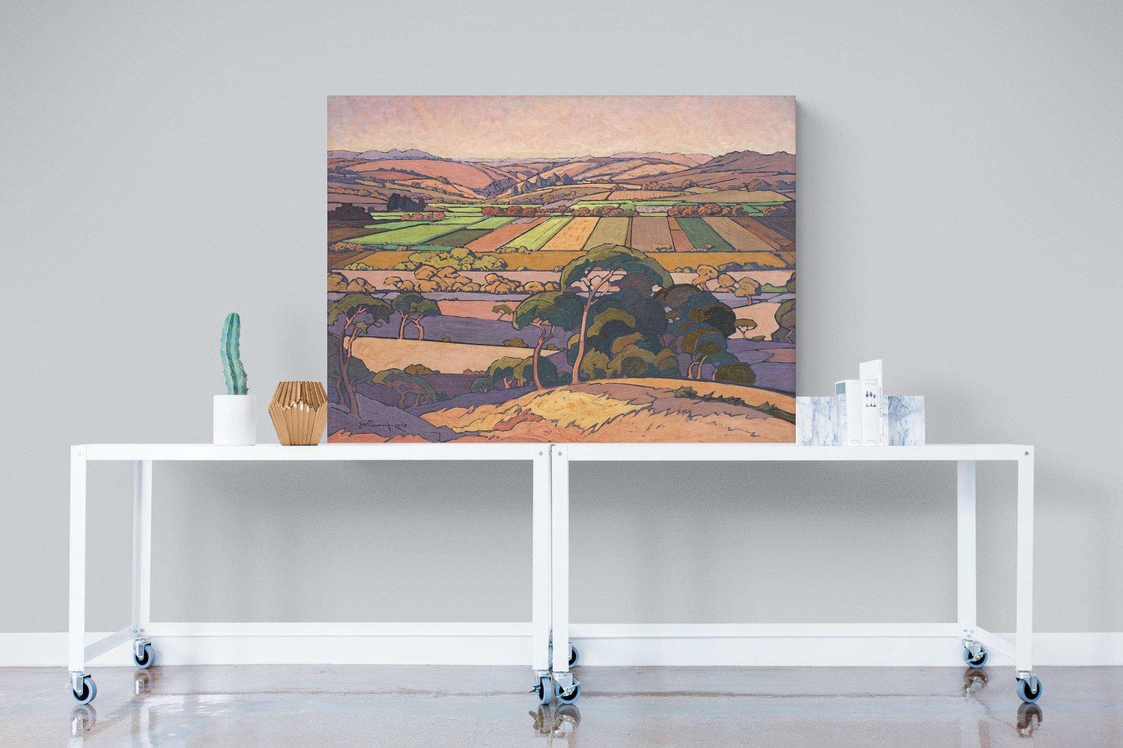Extensive Landscape with Farmlands-Wall_Art-120 x 90cm-Mounted Canvas-No Frame-Pixalot