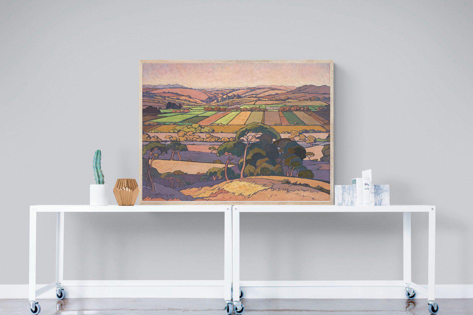 Extensive Landscape with Farmlands-Wall_Art-120 x 90cm-Mounted Canvas-Wood-Pixalot