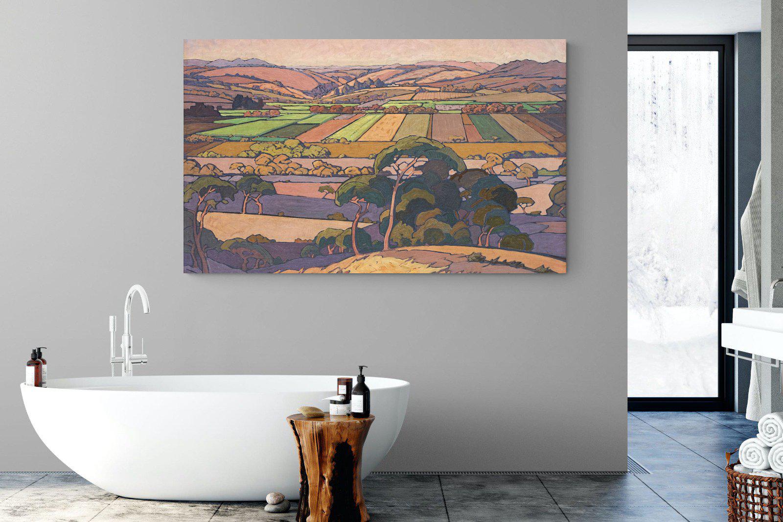 Extensive Landscape with Farmlands-Wall_Art-180 x 110cm-Mounted Canvas-No Frame-Pixalot