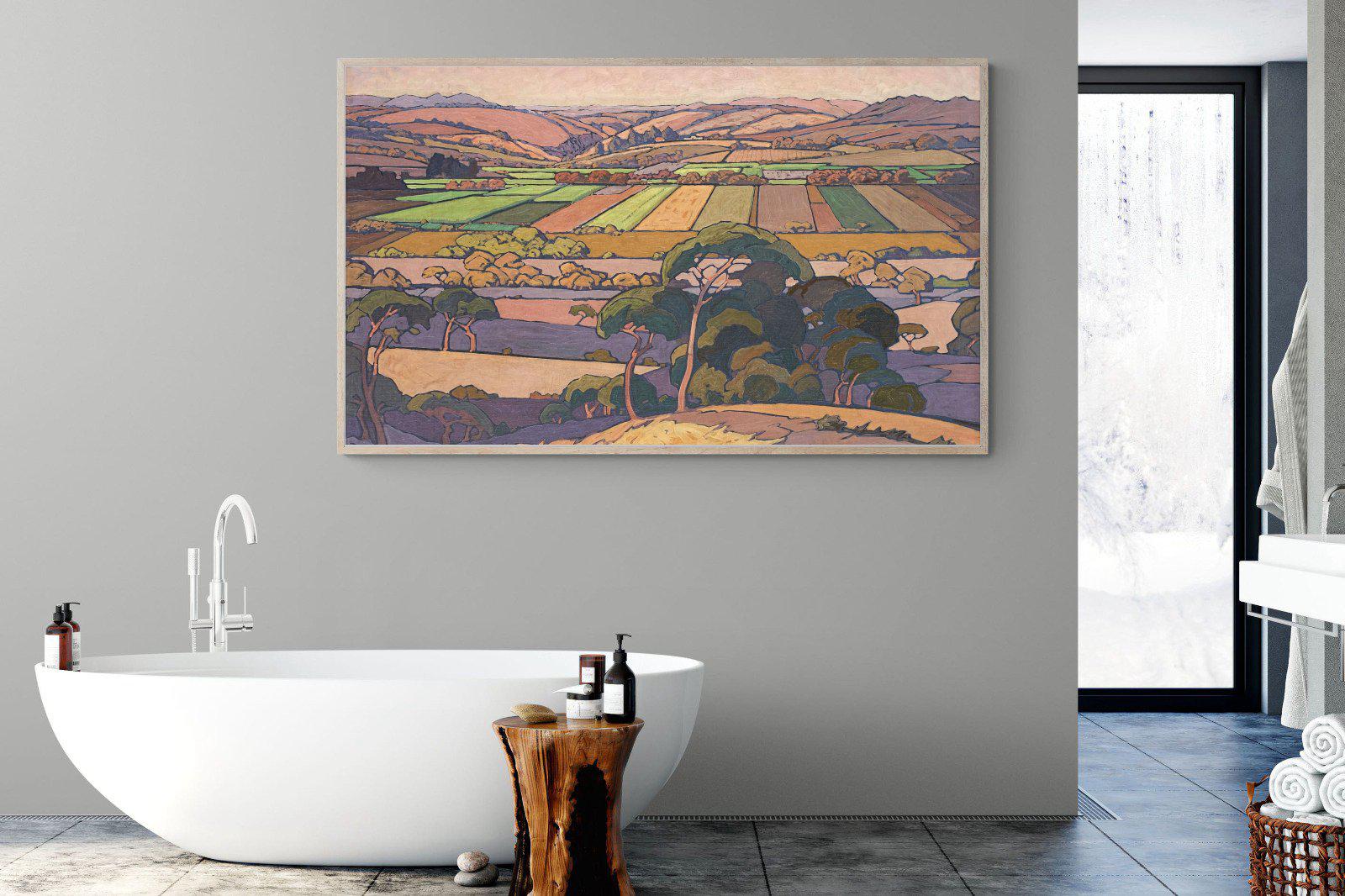 Extensive Landscape with Farmlands-Wall_Art-180 x 110cm-Mounted Canvas-Wood-Pixalot