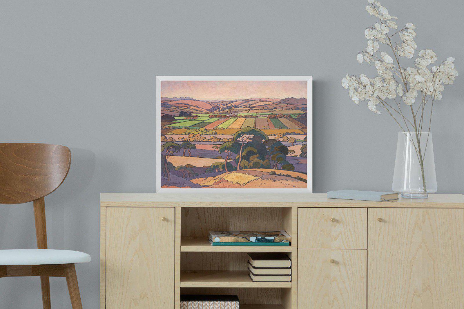 Extensive Landscape with Farmlands-Wall_Art-60 x 45cm-Mounted Canvas-White-Pixalot