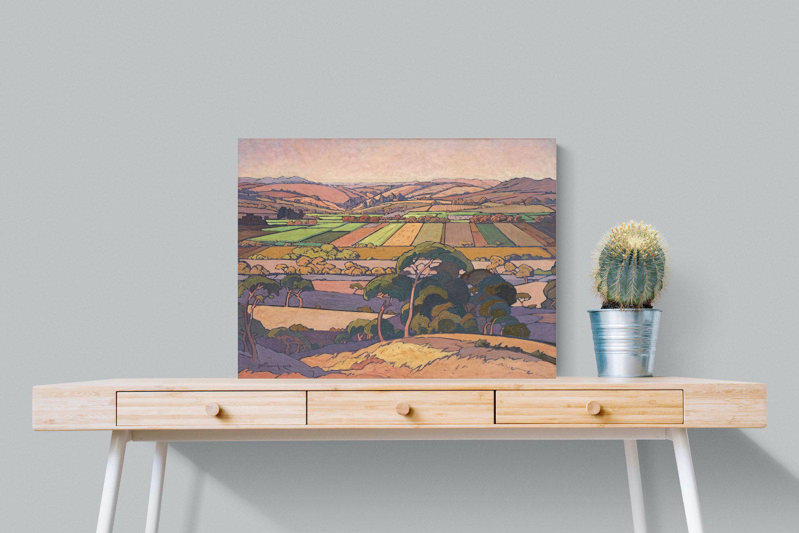 Extensive Landscape with Farmlands-Wall_Art-80 x 60cm-Mounted Canvas-No Frame-Pixalot