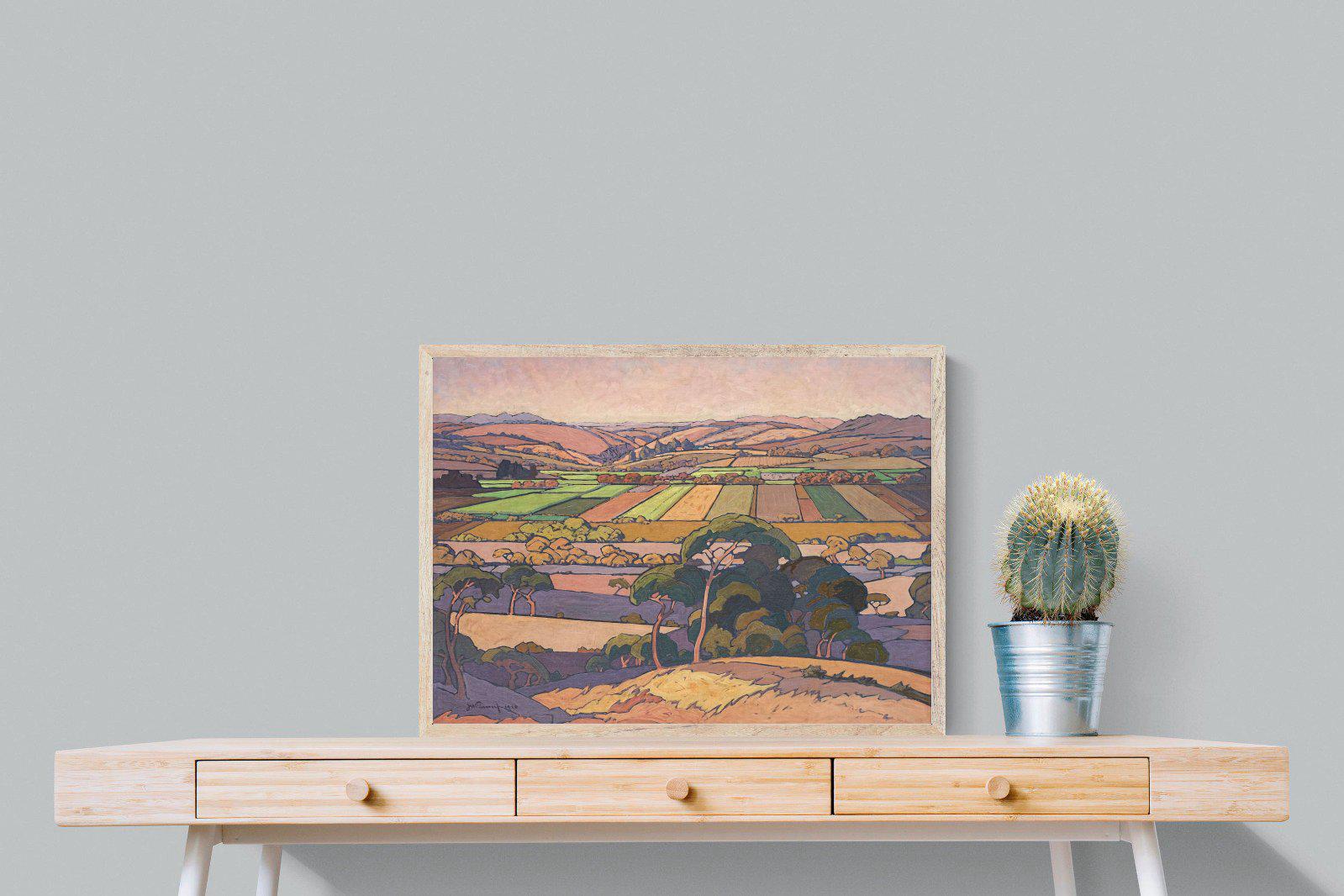 Extensive Landscape with Farmlands-Wall_Art-80 x 60cm-Mounted Canvas-Wood-Pixalot