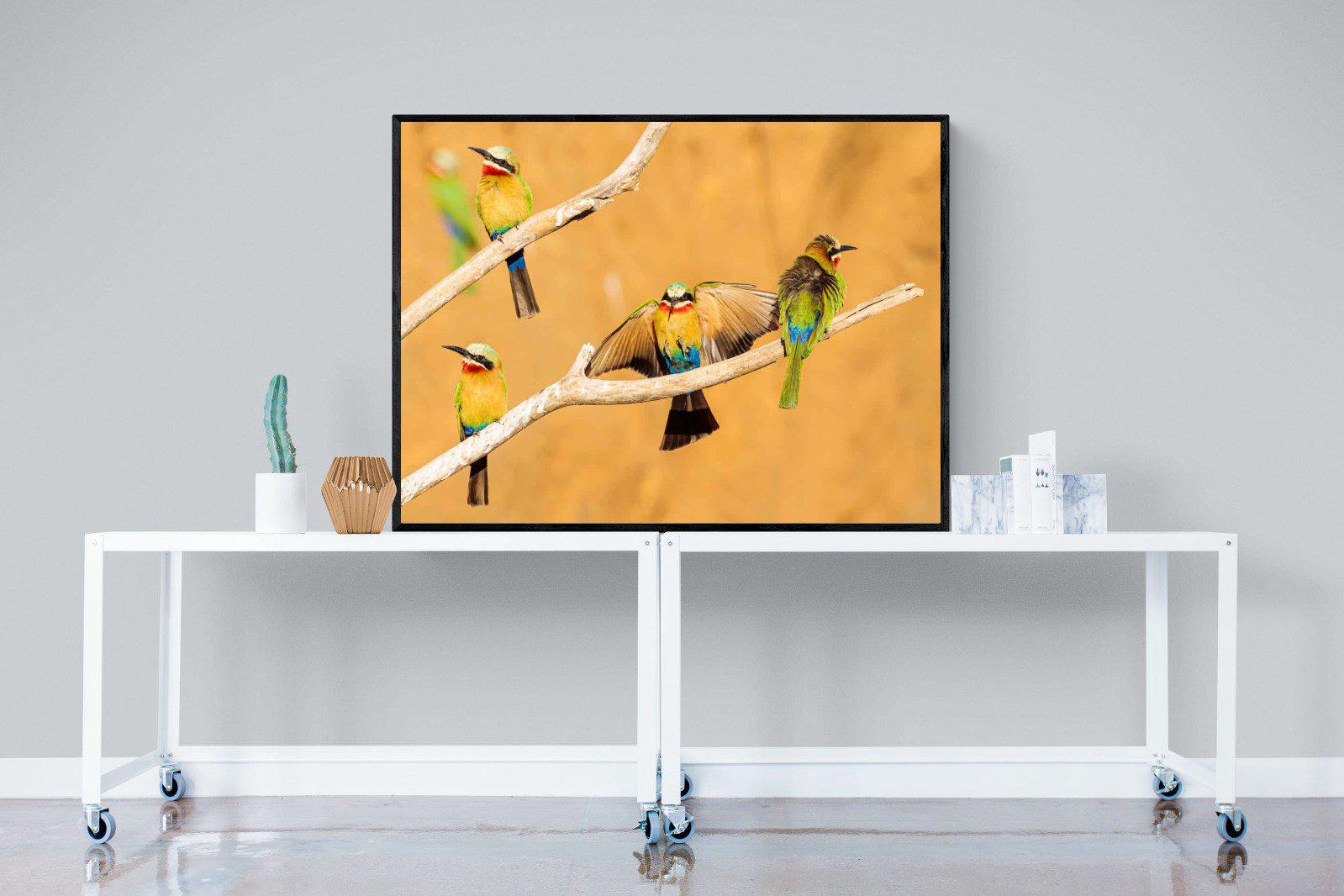 Feathered Friends-Wall_Art-120 x 90cm-Mounted Canvas-Black-Pixalot