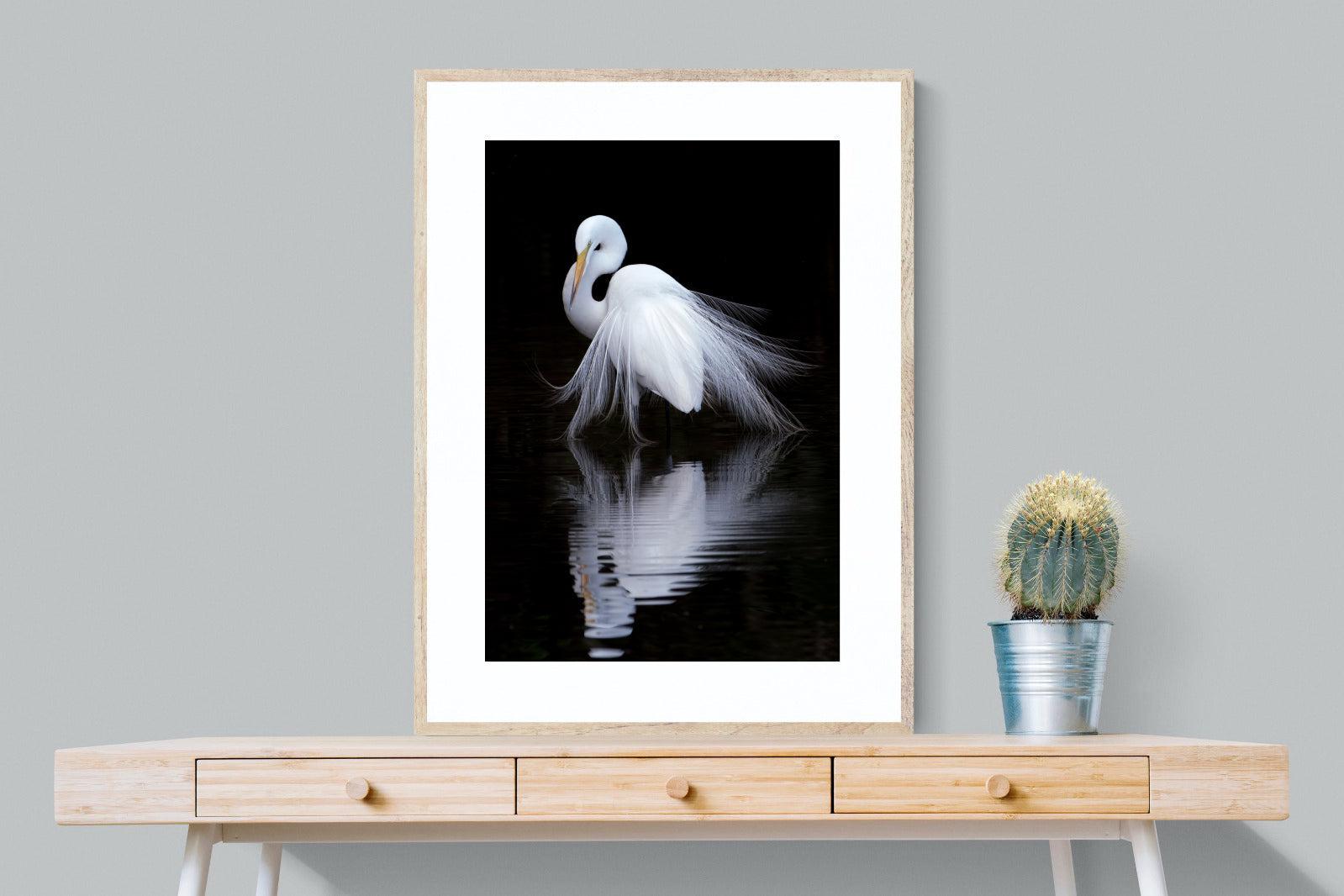 Feathered Reflection-Wall_Art-75 x 100cm-Framed Print-Wood-Pixalot