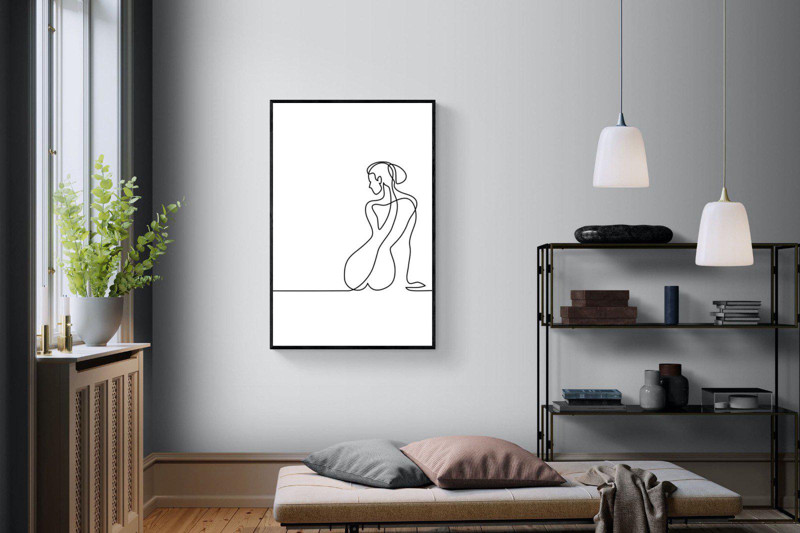 Female Form-Wall_Art-100 x 150cm-Mounted Canvas-Black-Pixalot
