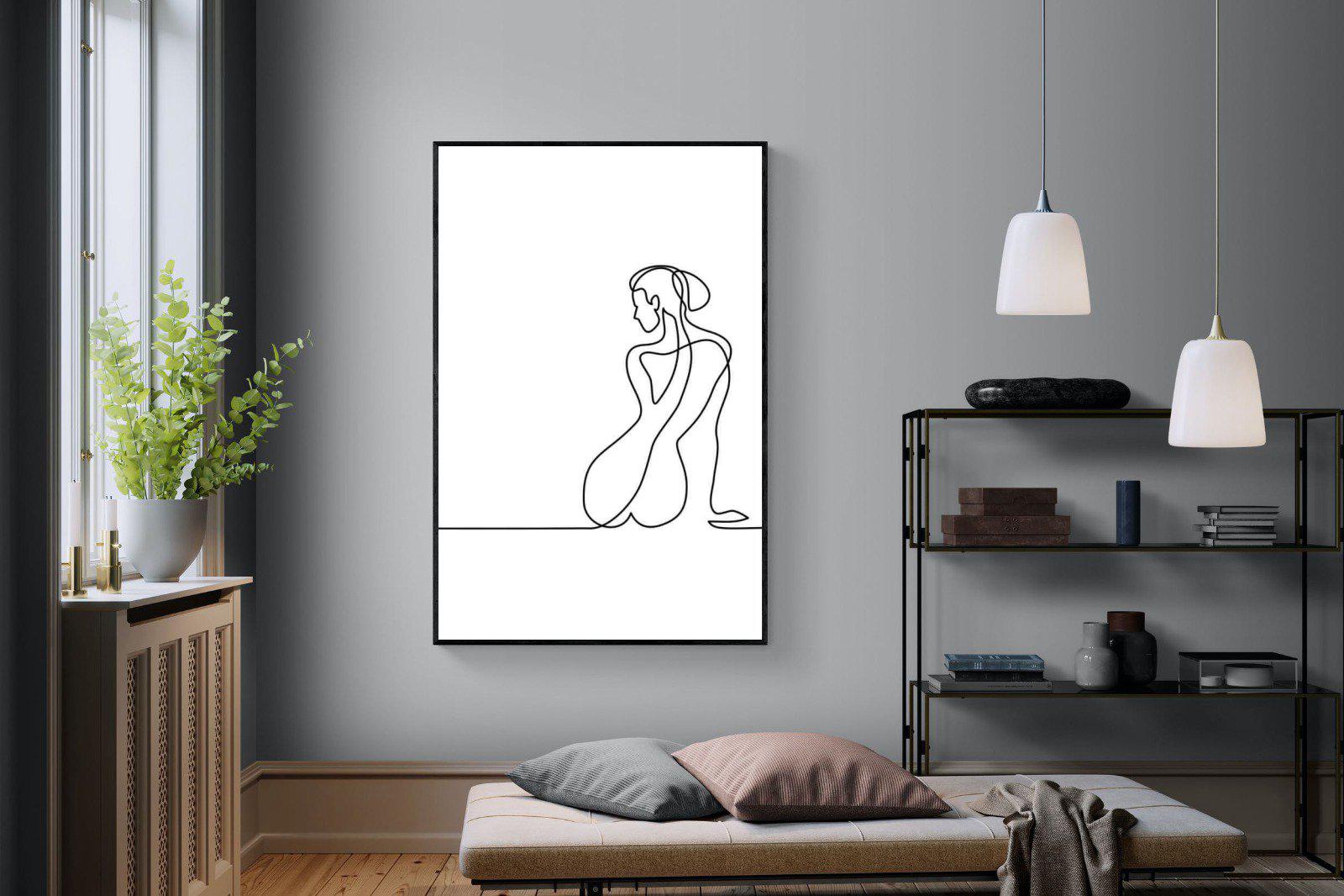 Female Form-Wall_Art-120 x 180cm-Mounted Canvas-Black-Pixalot