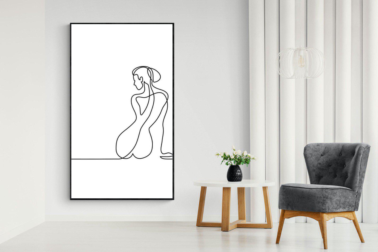 Female Form-Wall_Art-130 x 220cm-Mounted Canvas-Black-Pixalot