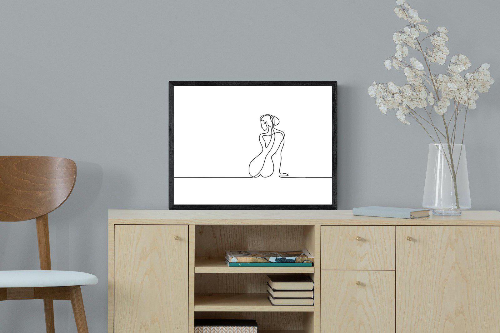 Female Form-Wall_Art-60 x 45cm-Mounted Canvas-Black-Pixalot