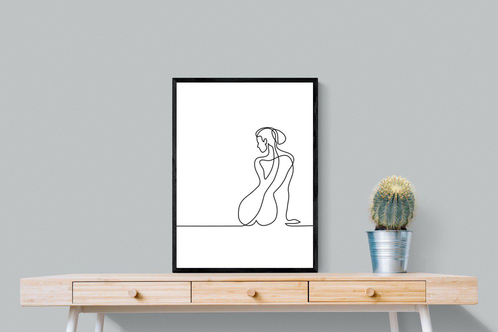 Female Form-Wall_Art-60 x 80cm-Mounted Canvas-Black-Pixalot