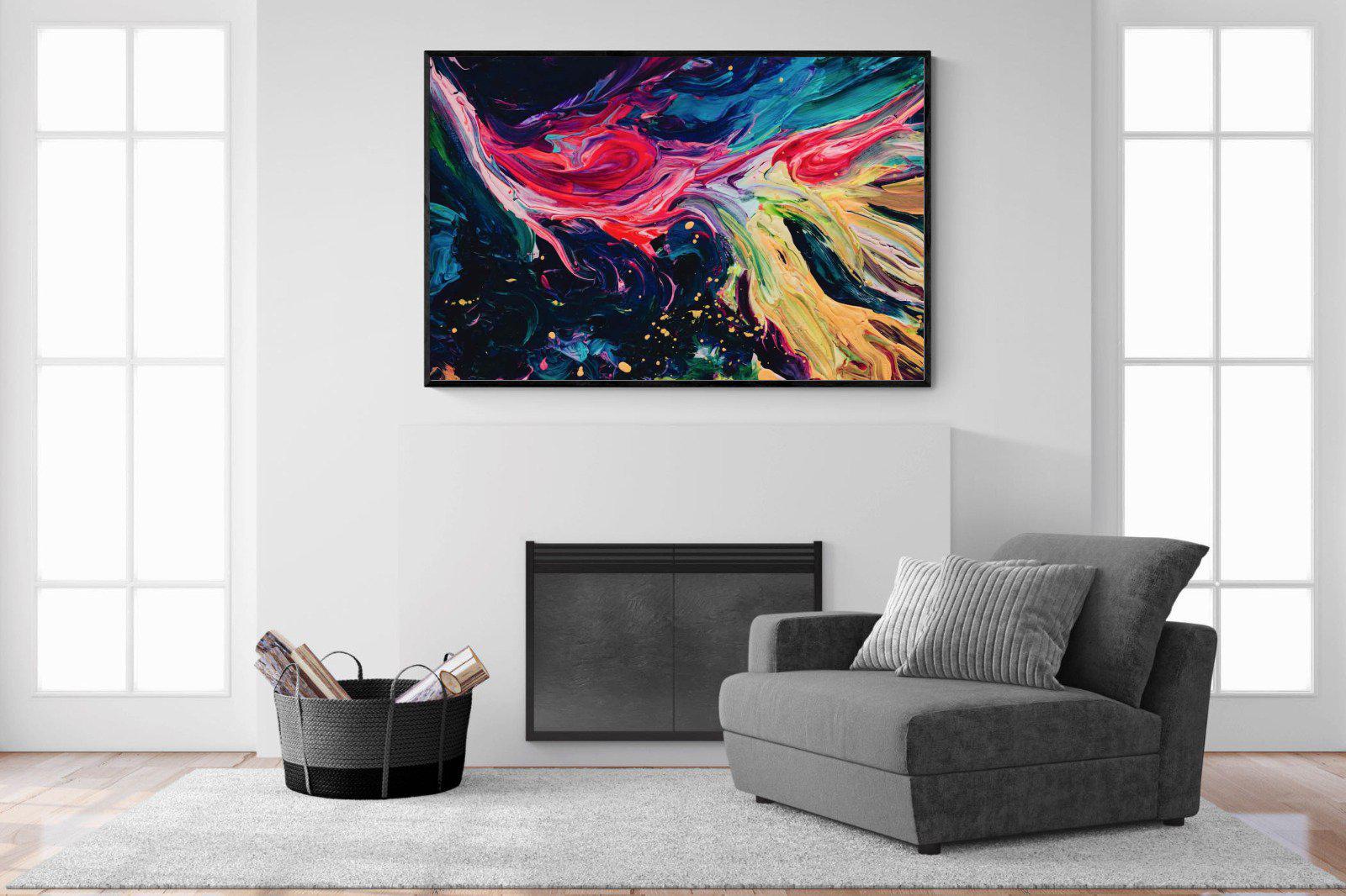 Fireworks-Wall_Art-150 x 100cm-Mounted Canvas-Black-Pixalot