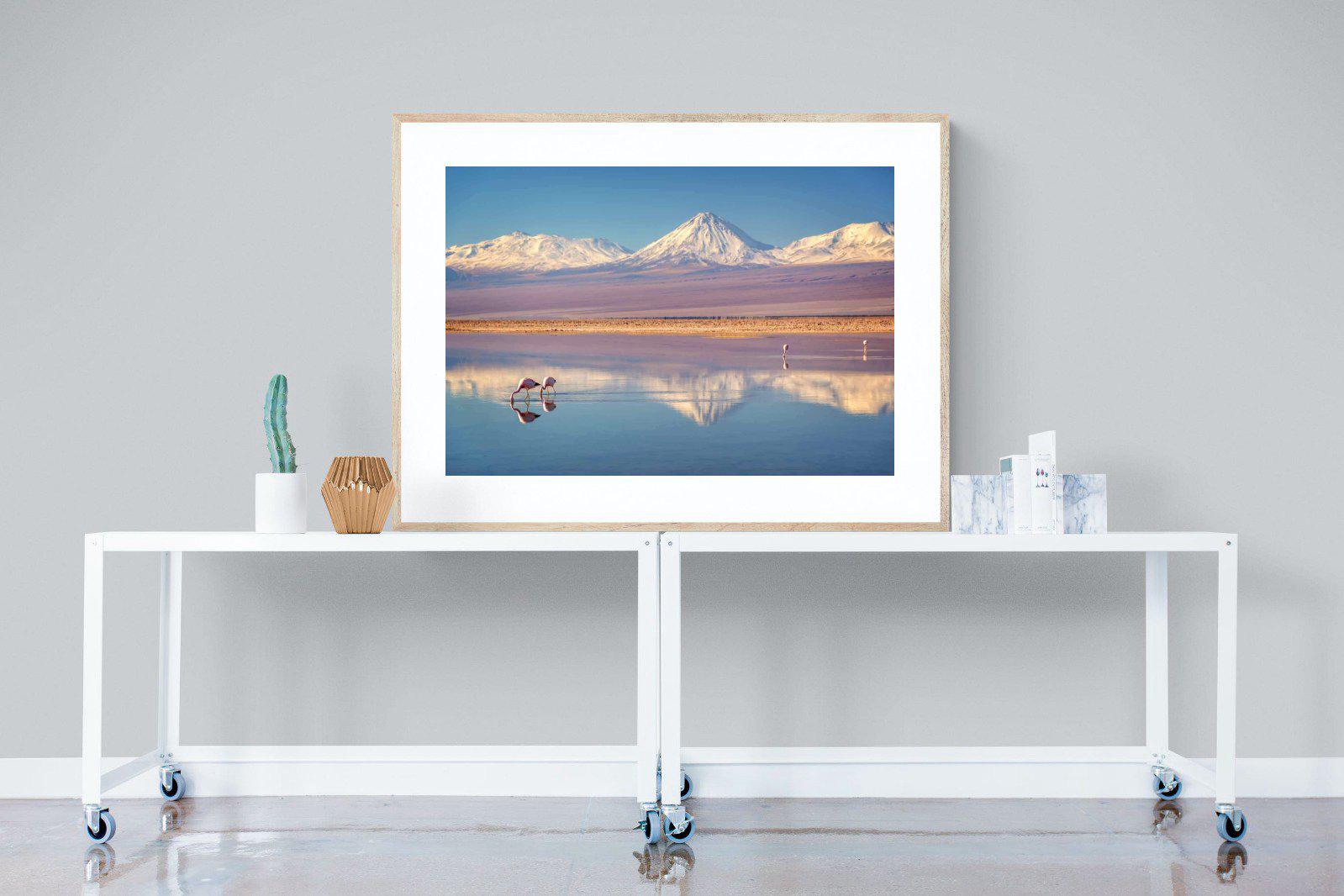 Flamingo Pair-Wall_Art-120 x 90cm-Framed Print-Wood-Pixalot