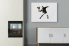 Flower Thrower-Wall_Art-100 x 75cm-Mounted Canvas-White-Pixalot