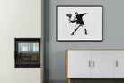 Flower Thrower-Wall_Art-100 x 75cm-Mounted Canvas-Black-Pixalot