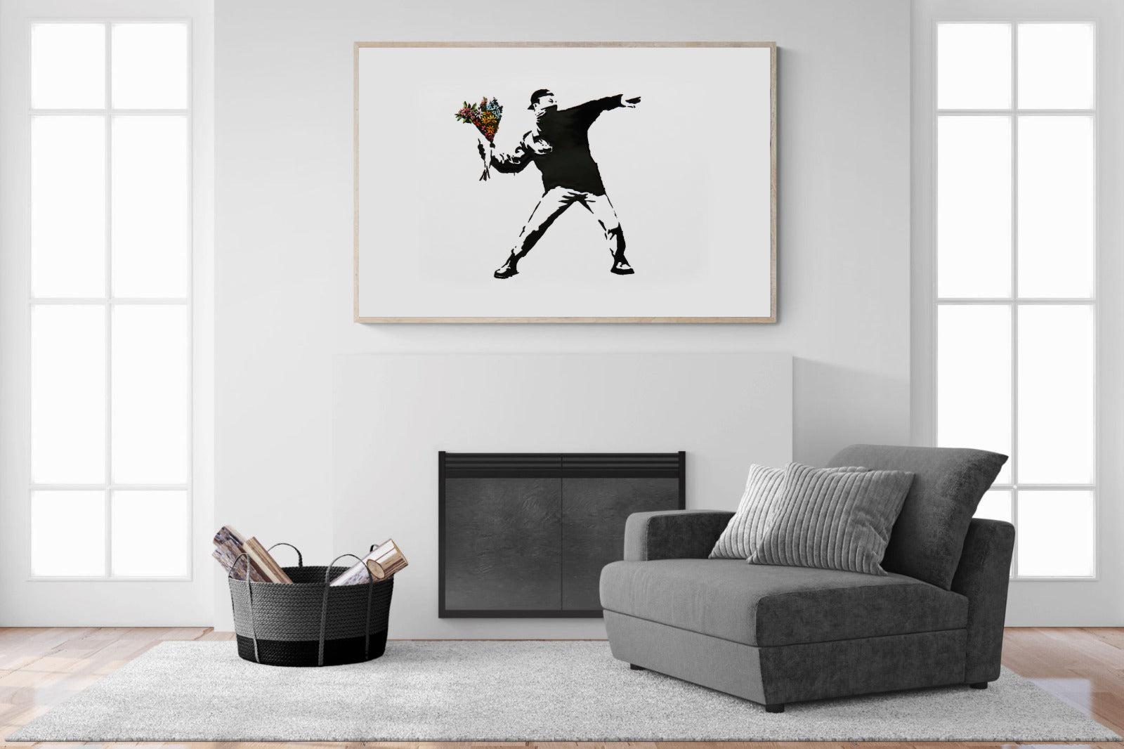 Flower Thrower-Wall_Art-150 x 100cm-Mounted Canvas-Wood-Pixalot