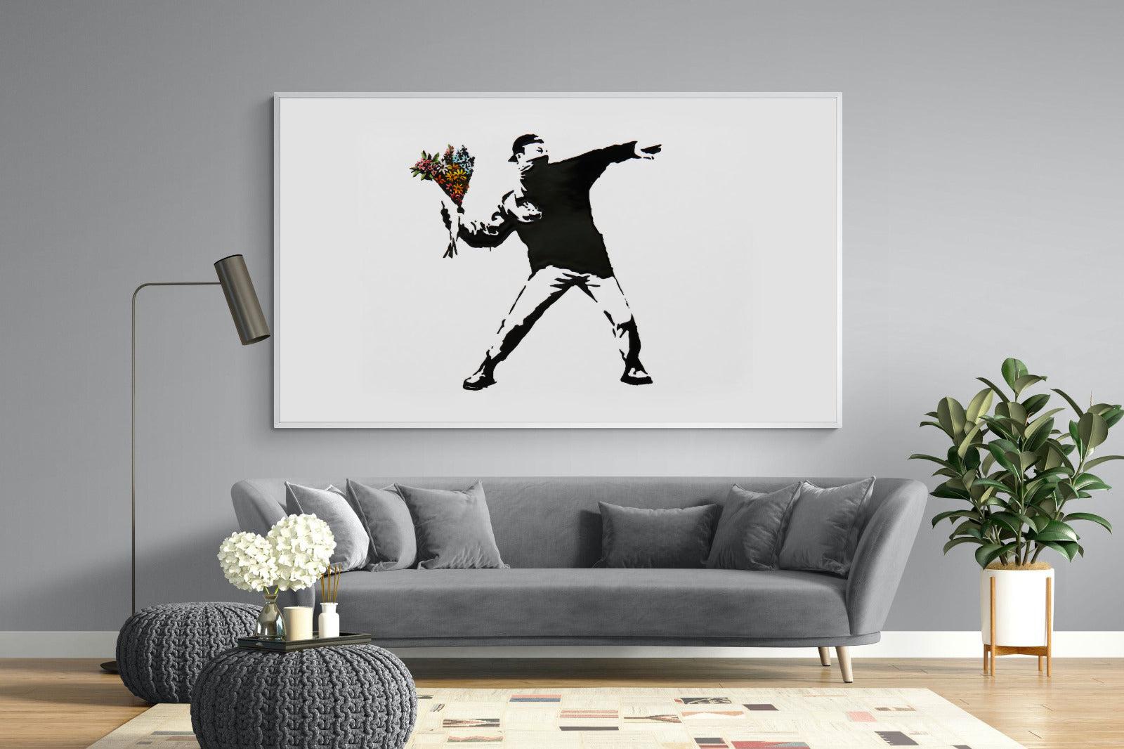 Flower Thrower-Wall_Art-220 x 130cm-Mounted Canvas-White-Pixalot