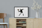 Flower Thrower-Wall_Art-60 x 45cm-Mounted Canvas-Black-Pixalot