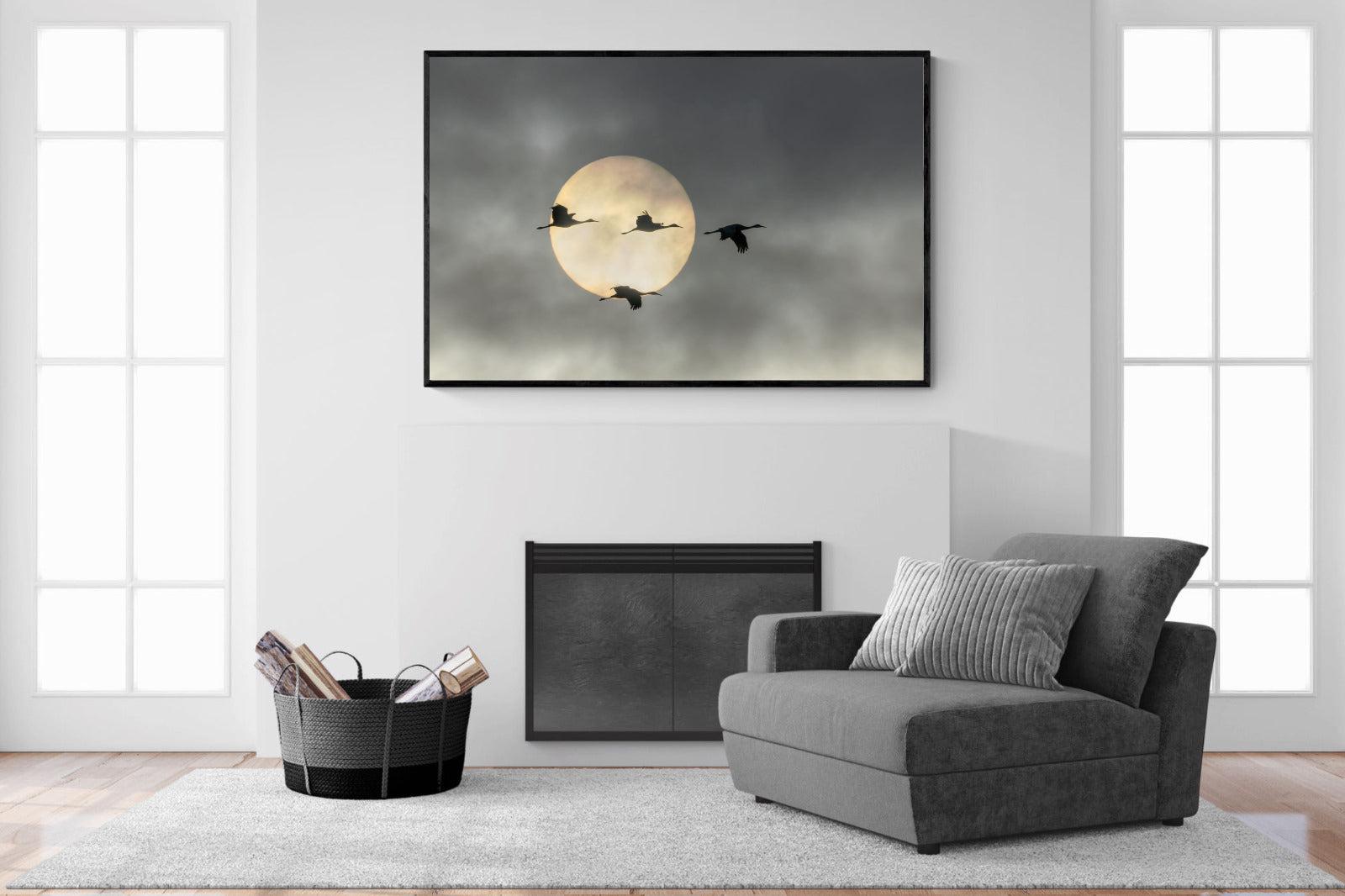 Flying High-Wall_Art-150 x 100cm-Mounted Canvas-Black-Pixalot