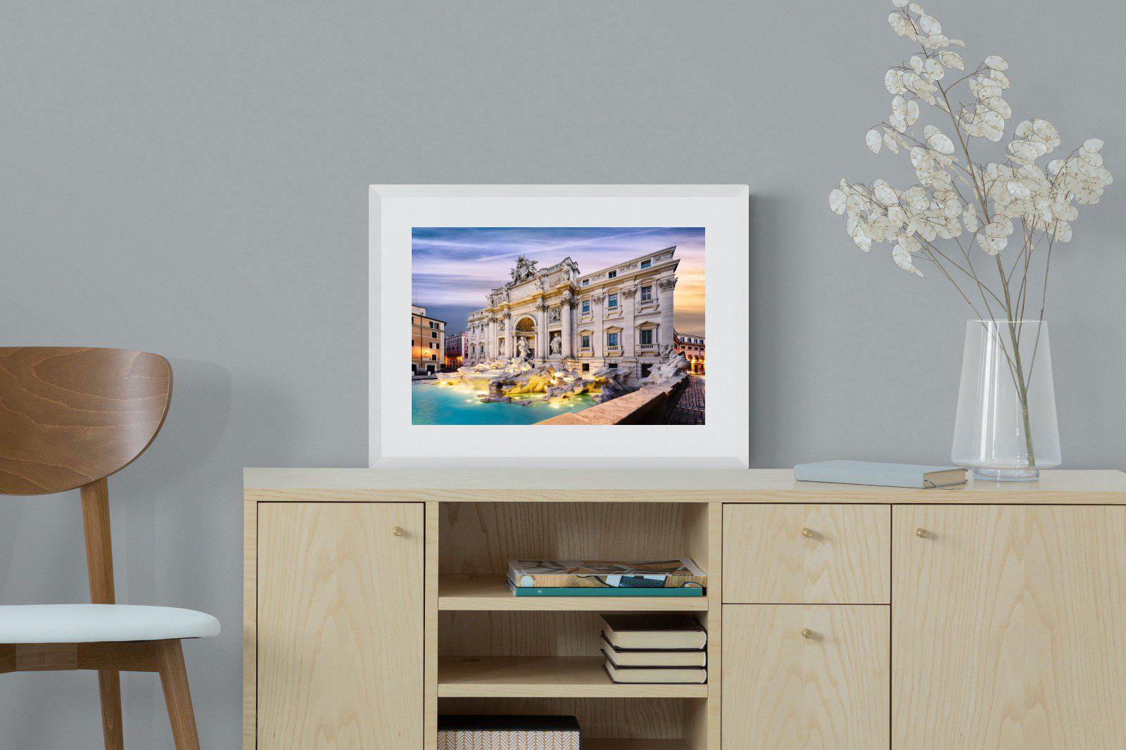 Fountain di Trevi-Wall_Art-60 x 45cm-Framed Print-White-Pixalot