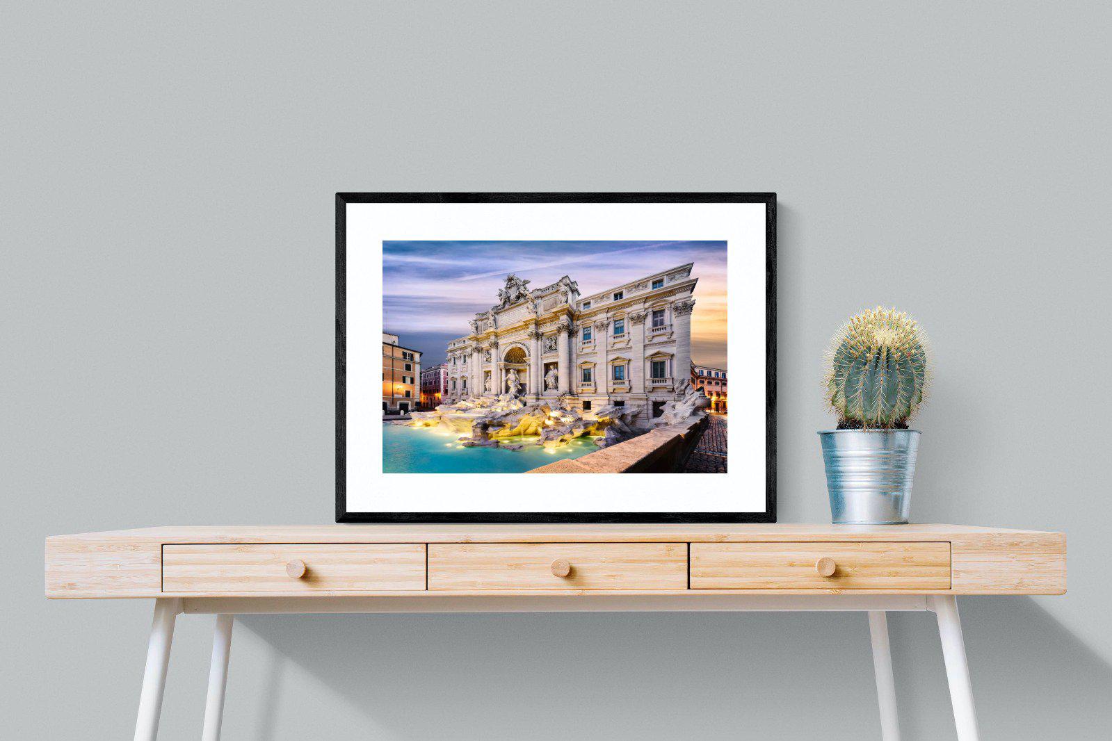 Fountain di Trevi-Wall_Art-80 x 60cm-Framed Print-Black-Pixalot