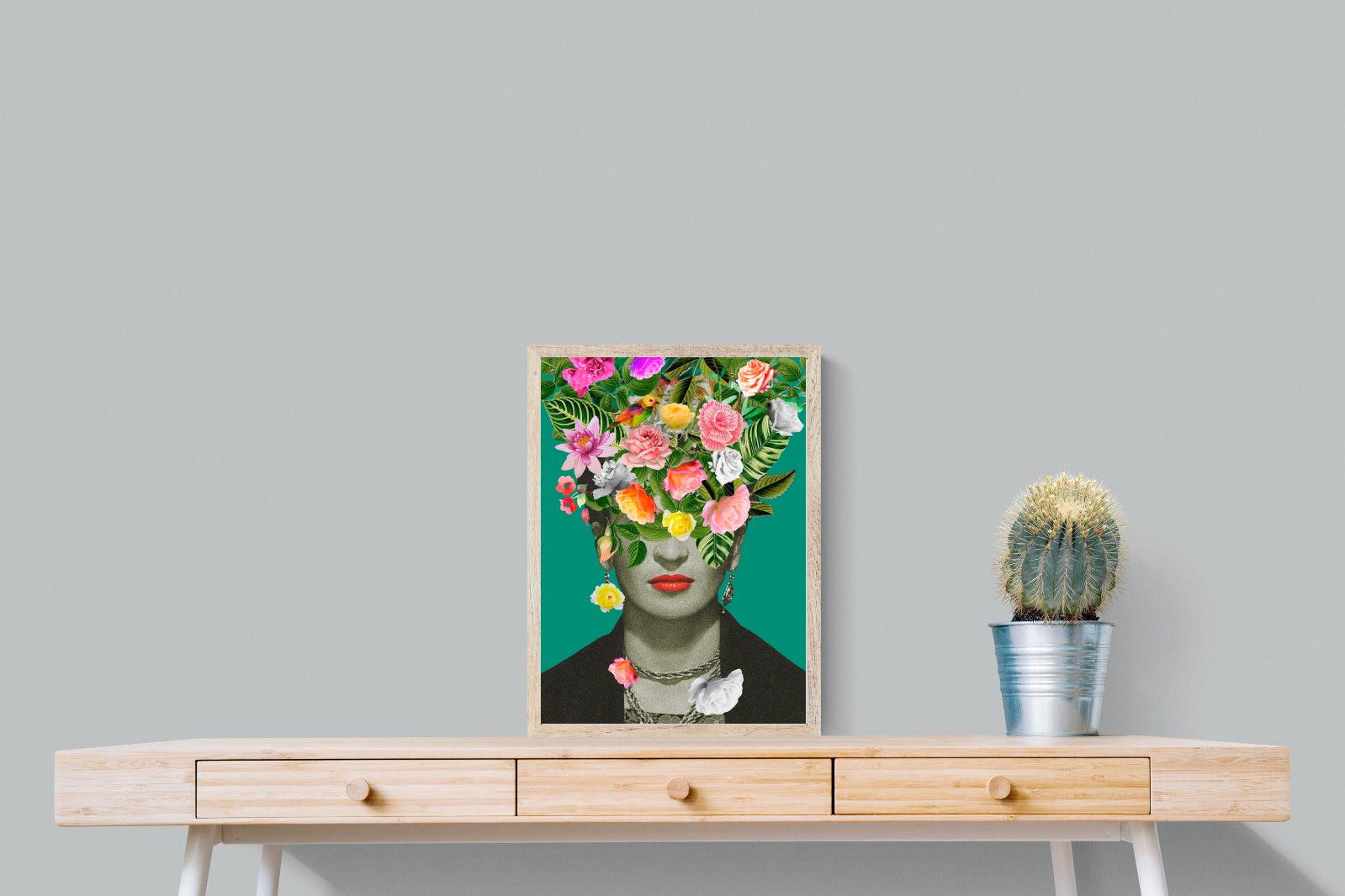 Frida Floral-Wall_Art-45 x 60cm-Mounted Canvas-Wood-Pixalot