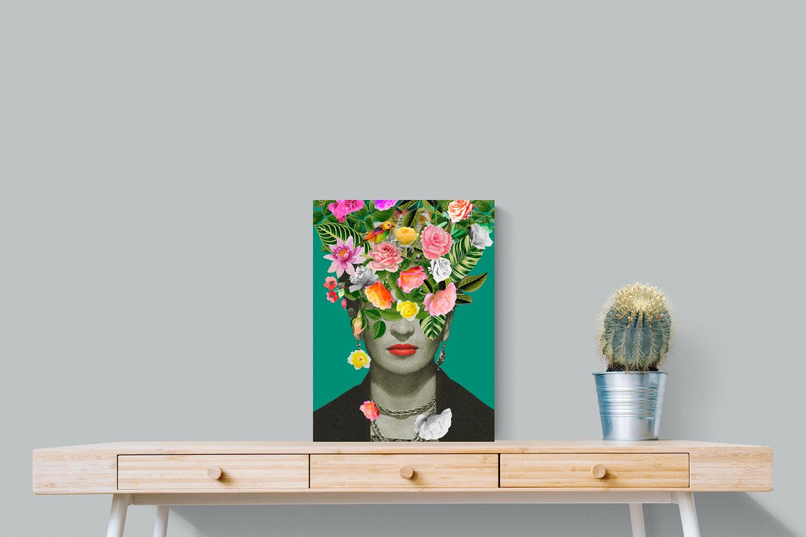 Frida Floral-Wall_Art-45 x 60cm-Mounted Canvas-No Frame-Pixalot