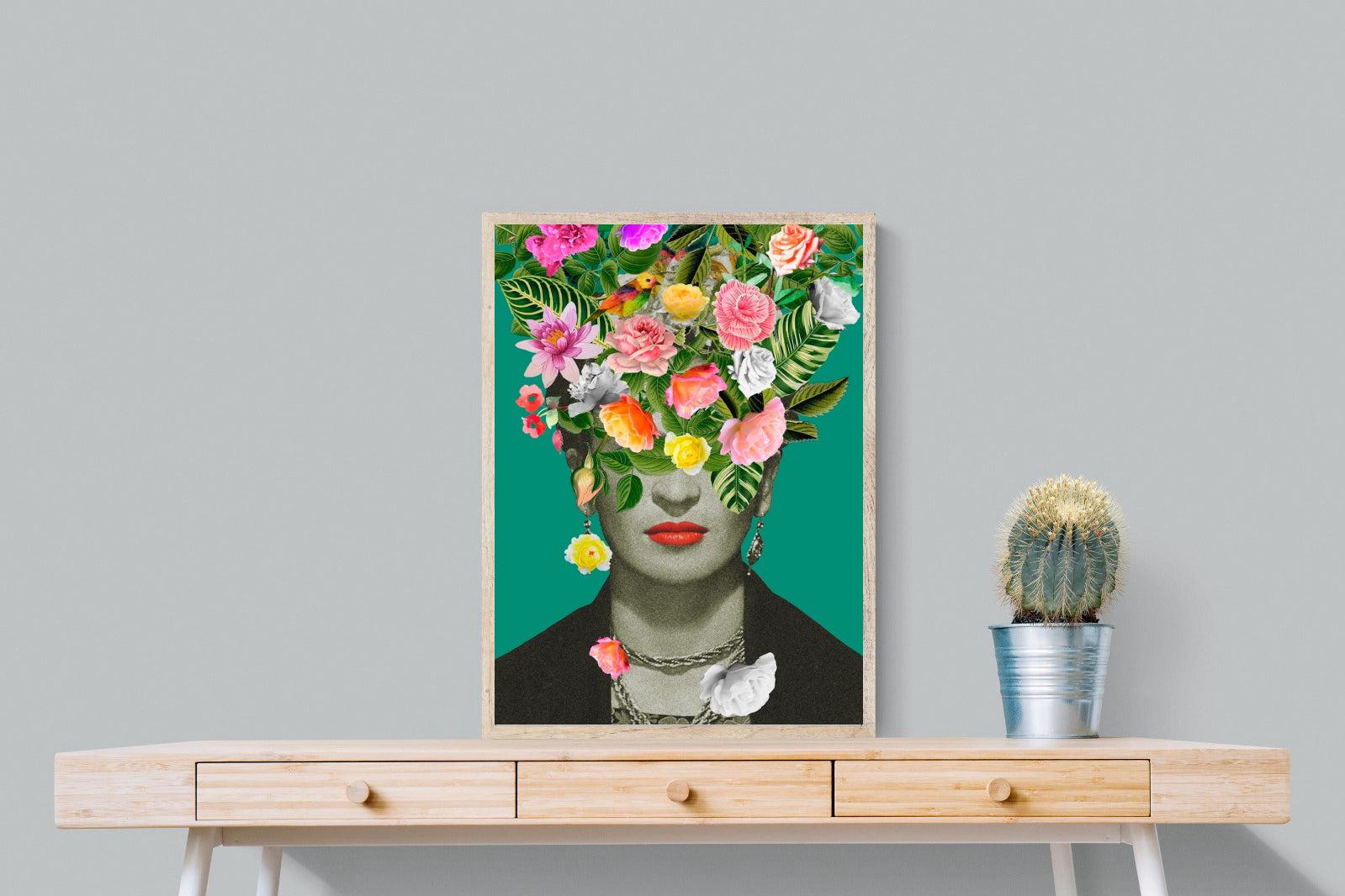 Frida Floral-Wall_Art-60 x 80cm-Mounted Canvas-Wood-Pixalot