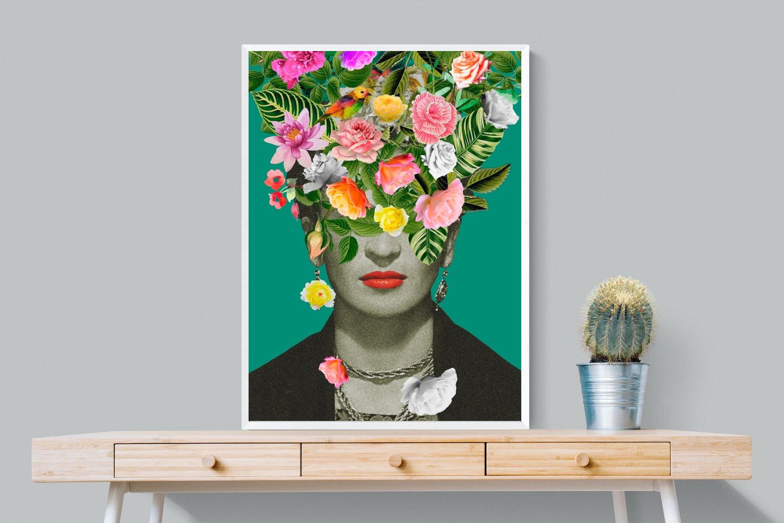 Frida Floral-Wall_Art-75 x 100cm-Mounted Canvas-White-Pixalot