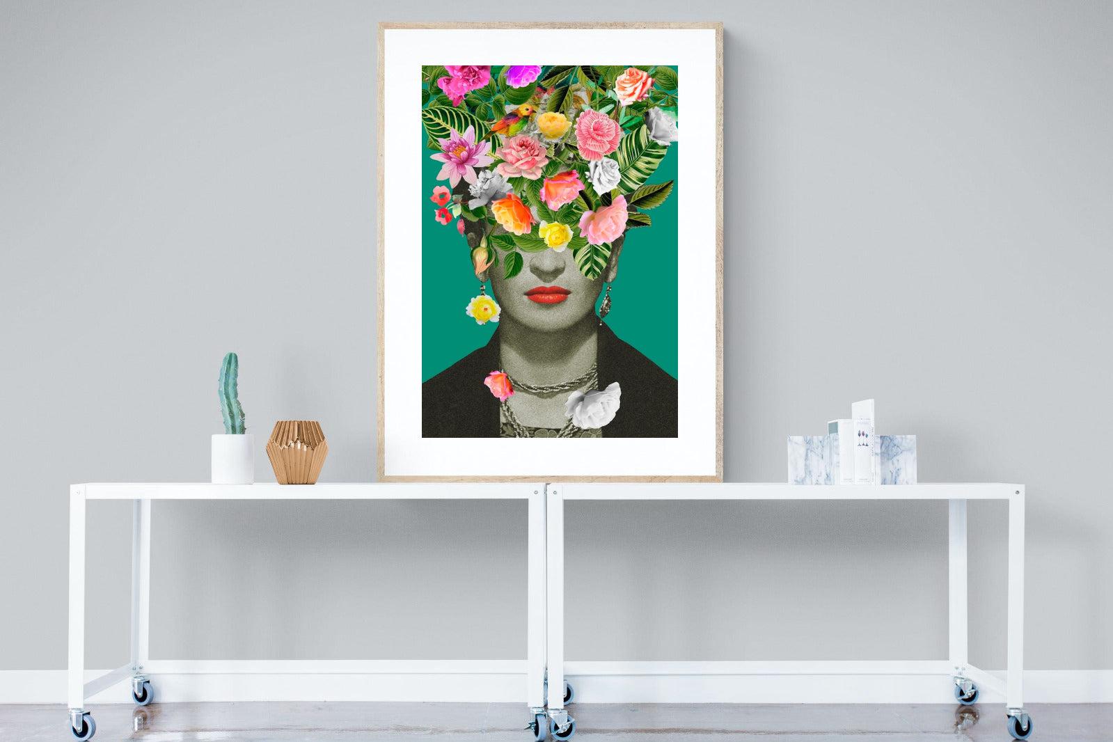 Frida Floral-Wall_Art-90 x 120cm-Framed Print-Wood-Pixalot