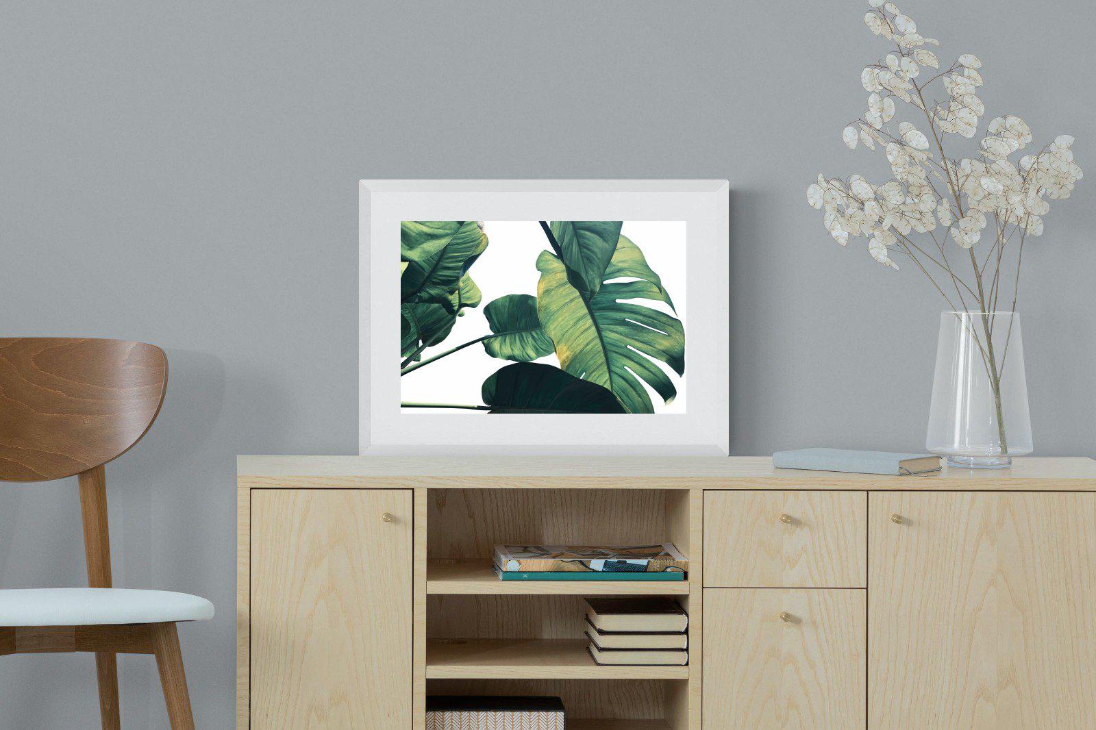 Frond & Light-Wall_Art-60 x 45cm-Framed Print-White-Pixalot