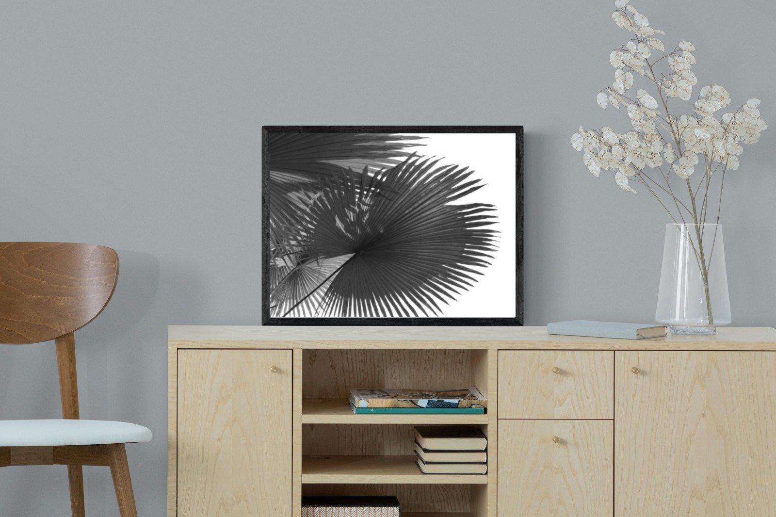 Frond-Wall_Art-60 x 45cm-Mounted Canvas-Black-Pixalot