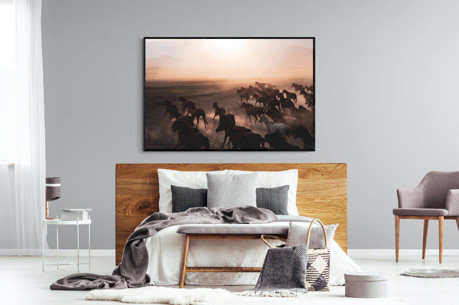 Gallop-Wall_Art-150 x 100cm-Mounted Canvas-Black-Pixalot