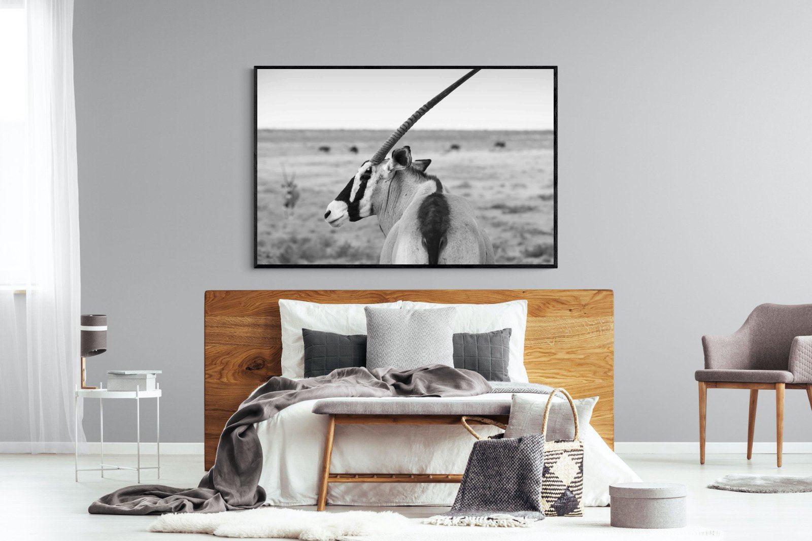 Gemsbok-Wall_Art-150 x 100cm-Mounted Canvas-Black-Pixalot