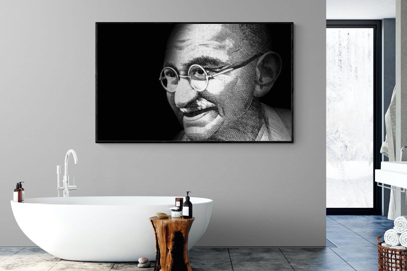 Ghandi-Wall_Art-180 x 110cm-Mounted Canvas-Black-Pixalot