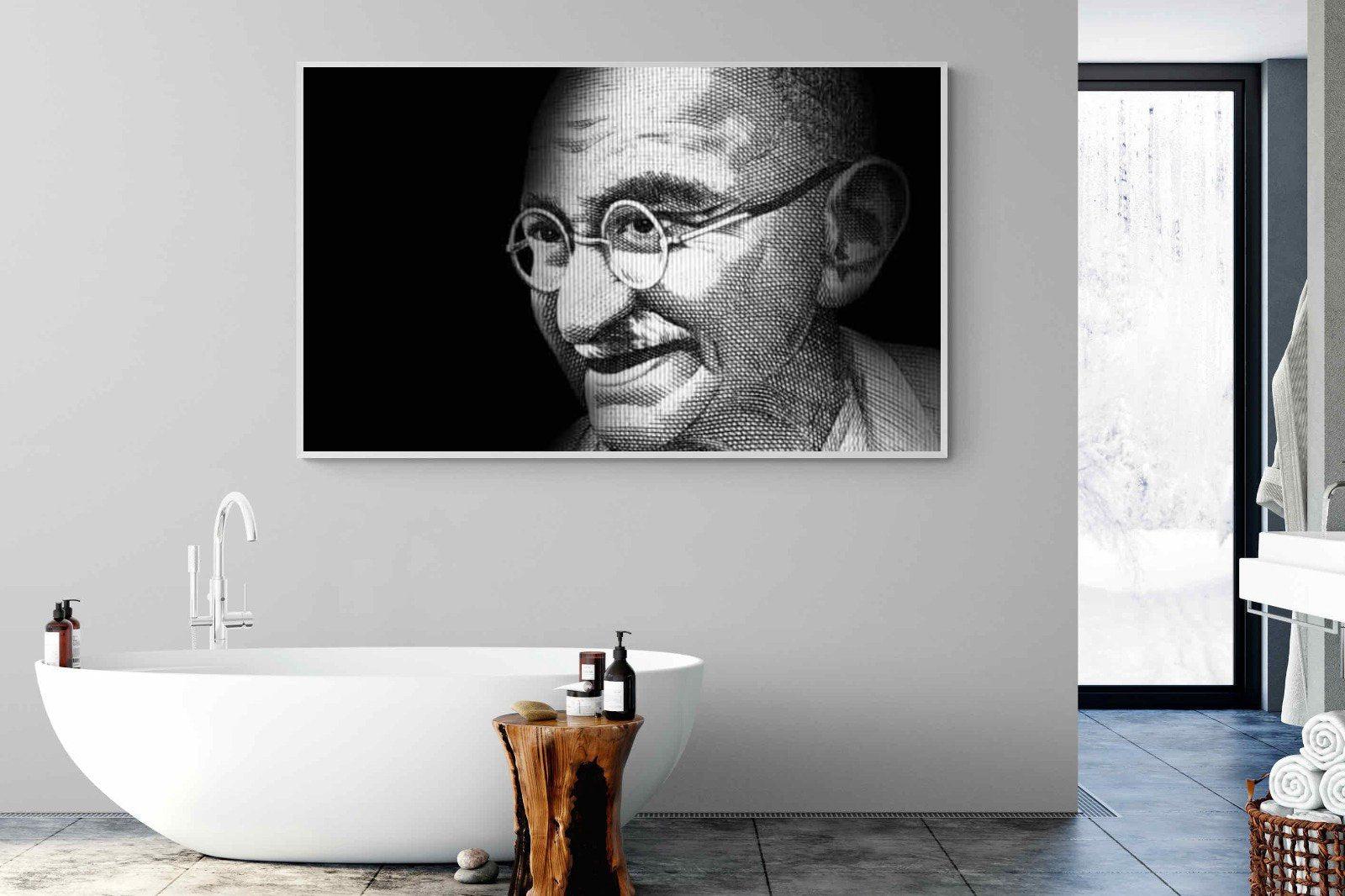 Ghandi-Wall_Art-180 x 110cm-Mounted Canvas-White-Pixalot