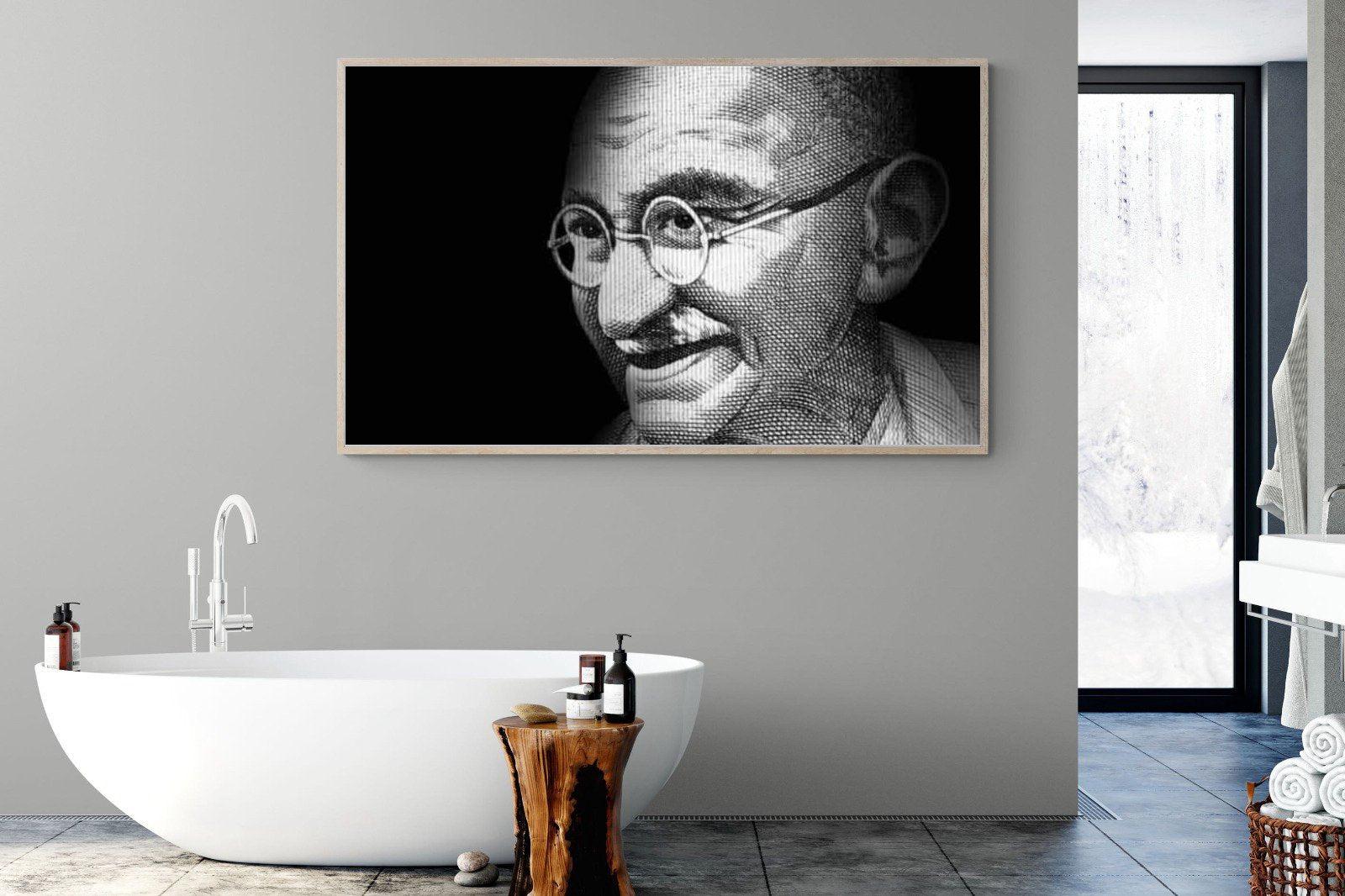 Ghandi-Wall_Art-180 x 110cm-Mounted Canvas-Wood-Pixalot